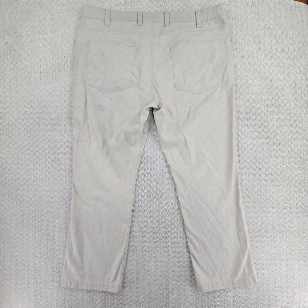 Oak Hill Tech Pants Mens 42x28 Beige Linen Blend Chino Regular Fit Stretch